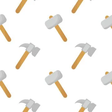 Hammer seamless pattern with construction theme Stock Illustration