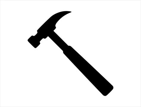 Hammer silhouette vector art Stock Illustration