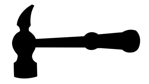 Hammer single silhouette construction tool icon for design Stock Illustration