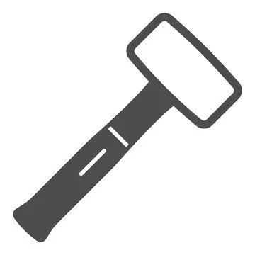 Hammer sledgehammer solid icon, construction tools concept, building mallet Stock Illustration