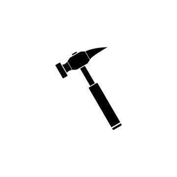 Hammer solid icon, build repair elements 스톡 일러스트