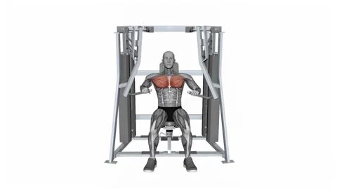 HAMMER STRENGTH MTS ISO-LATERAL DECLINE PRESS Alternate Arms fitness exercis Video stock 258821583