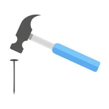 Hammer strikes the nail Stock Illustration