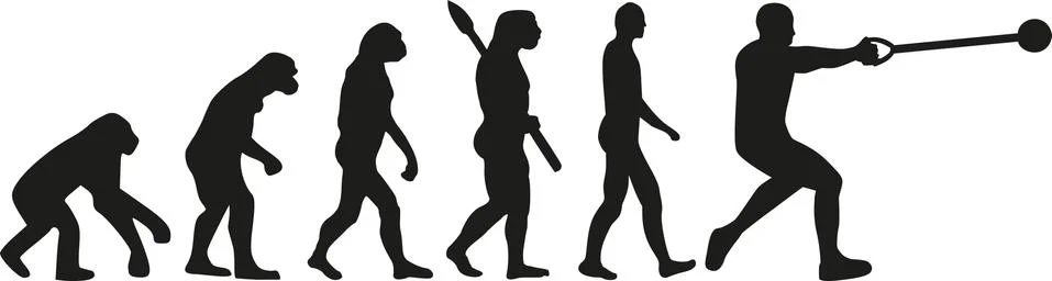 Hammer throw evolution Illustrazione stock