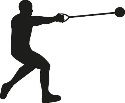 Hammer throw silhouette Stock Illustration