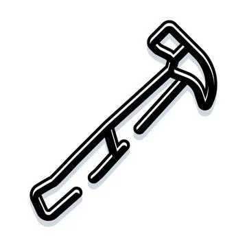 Hammer tool with abstract stylized lines and shadow Ilustração Stock