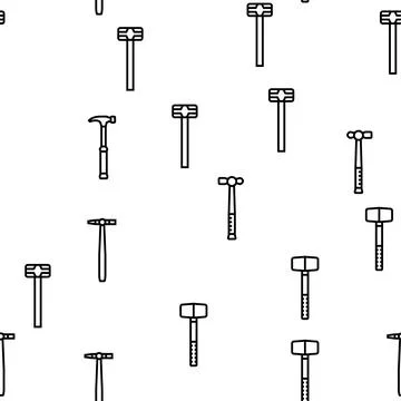 Hammer tool construction vector seamless pattern イラスト素材