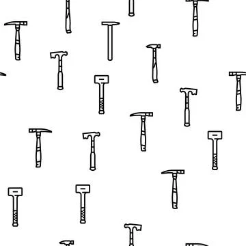 Hammer tool construction vector seamless pattern イラスト素材