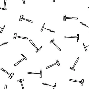 Hammer tool construction vector seamless pattern イラスト素材