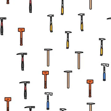 Hammer tool construction vector seamless pattern イラスト素材