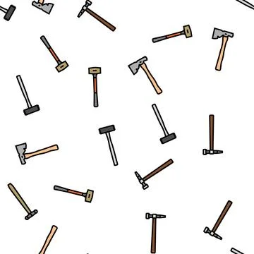 Hammer tool construction vector seamless pattern イラスト素材