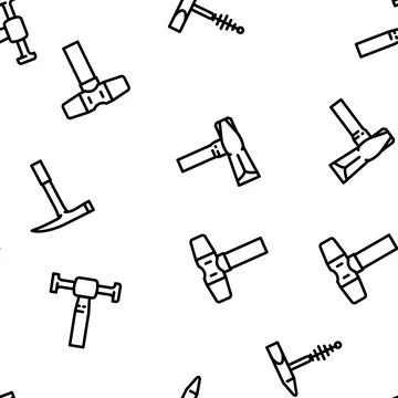 Hammer tool construction vector seamless pattern 스톡 일러스트