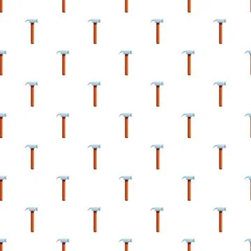 Hammer tool creating a seamless repeat working pattern Illustrazione stock