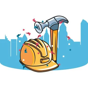 Hammer tool handle with helmet secure Stockillustratie