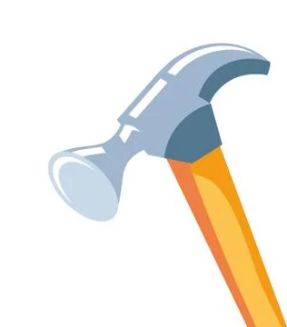Hammer tool handle isolated icon Illustration