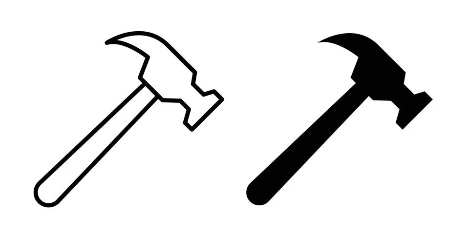 Hammer tool icon concept. best for web design Stock Illustration