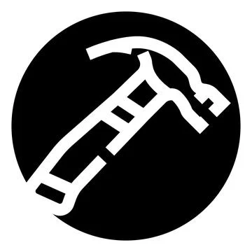 Hammer tool icon for construction and building work Ilustración de archivo