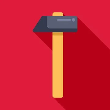 Hammer tool icon for construction and building work Ilustración de archivo
