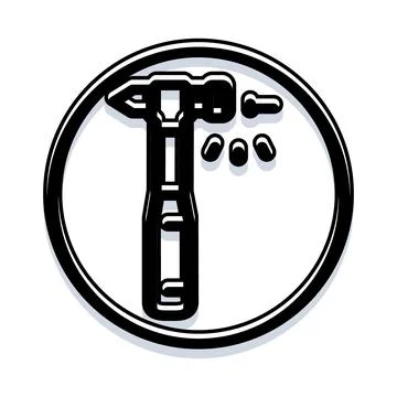 Hammer tool icon for construction and repair work Illustration