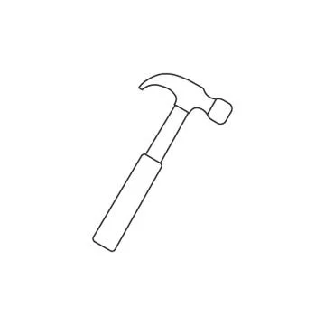Hammer, tool icon. Vector illustration, flat design. Stock Illustration