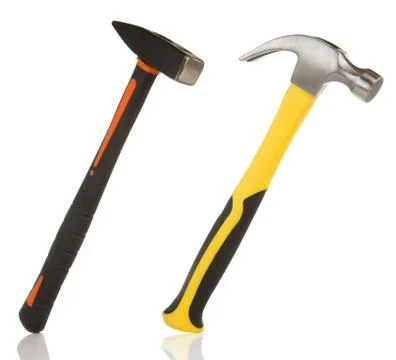 Hammer tool isolated on white Stock Photos