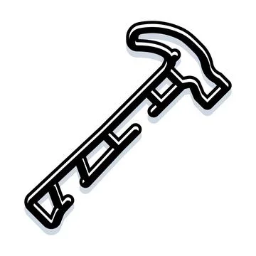 Hammer tool outline icon working on repairs Ilustração Stock