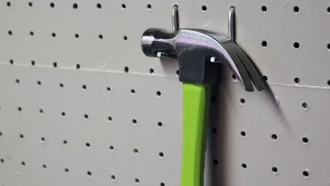 Hammer on Tool Wall Stock Footage 79570503