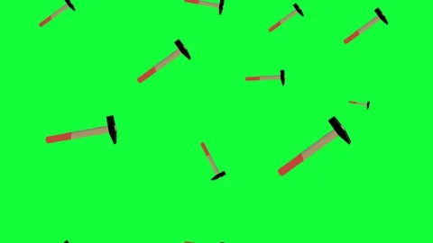 Hammer tools group animation on green screen, seamless loop Video stock 129494787
