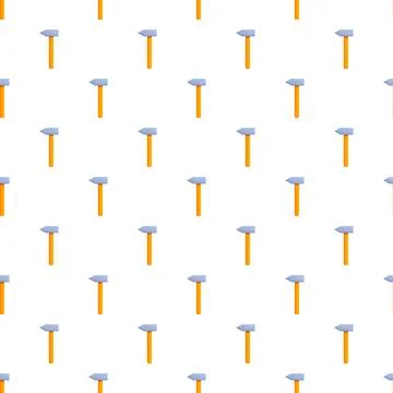 Hammer tools repeating pattern for construction work 库存插图