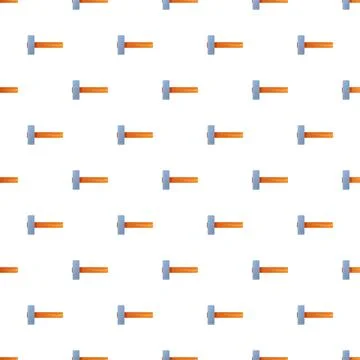 Hammer tools repeating pattern on white background Stockillustratie