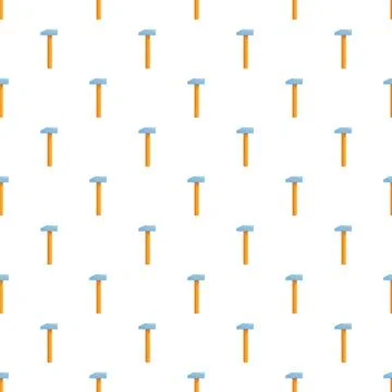 Hammer tools repeating pattern on white background イラスト素材
