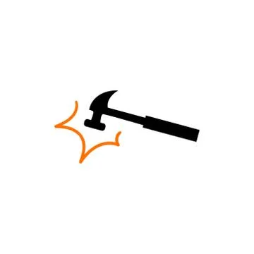 Hammer vector graphic design illustration Stock Illustration