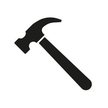 Hammer vector icon isolated on white background Stock Illustration