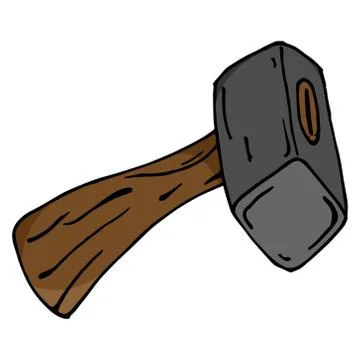 Hammer. Vector illustration of a hammer. Hand drawn hammer. Stock Illustration