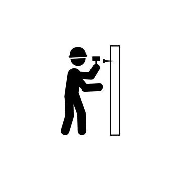 Hammer, wall worker icon. Element of construction worker for mobile concept and Stock Illustration
