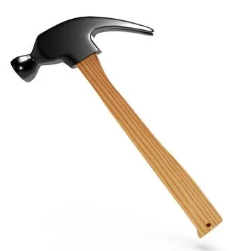 Hammer on white background. 3D rendering Stock Illustration