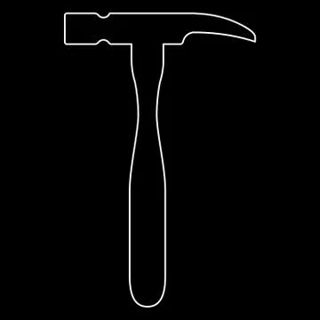 Hammer   the white path icon . Stock Illustration