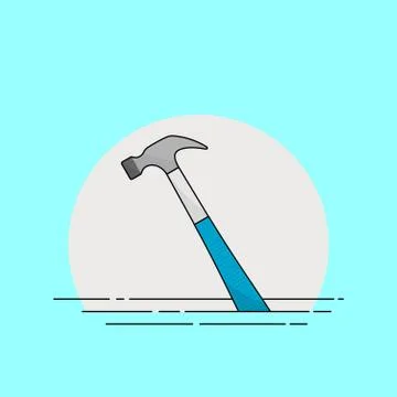 Hammer worker tool vector Cartoon Stock Illustration