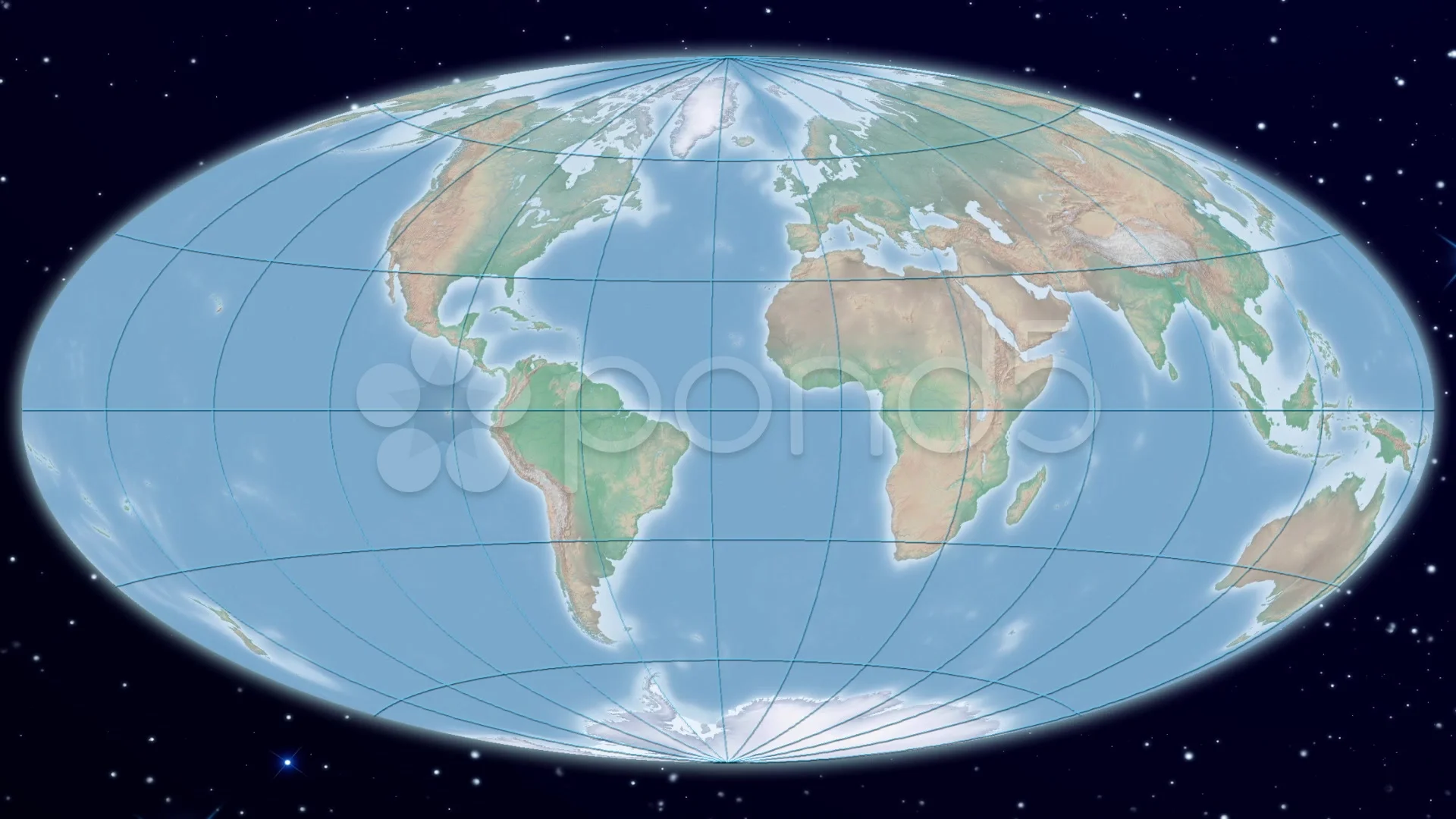Hammer world map projection - natural ea... | Pond5