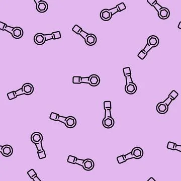 Hammer wrench line vector seamless pattern Illustrazione stock