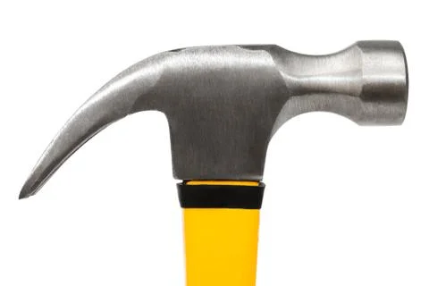 Hammer with the yellow handle Stock Photos