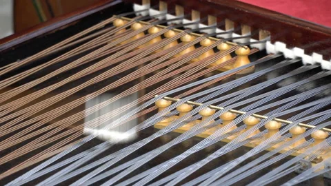 Hammered dulcimer with player hands with hammers. Stock Footage 106435937