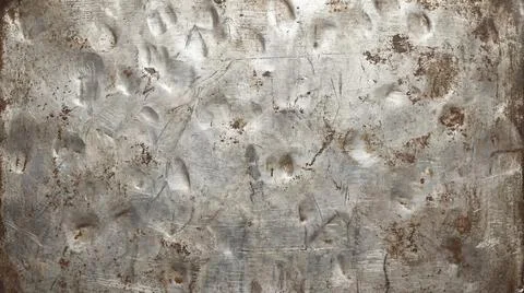 Hammered metal texture with rust and scratches, creating an abstract distre.. Stock Illustration