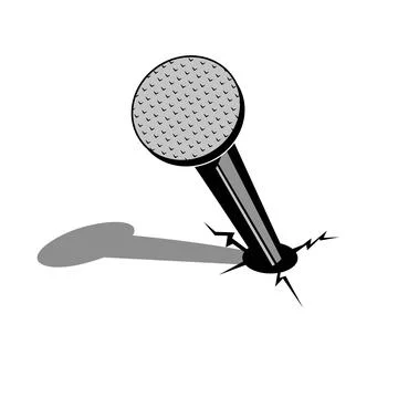 Hammered nail on surface cracked with shadow  iron steel or silver Vector Stock Illustration