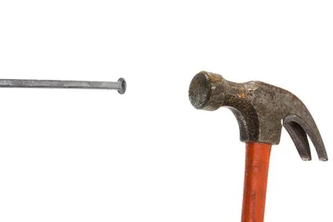 Hammerhead hitting a nail Stock Photos