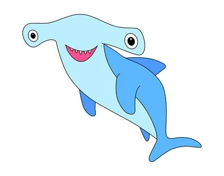 Hammerhead shark isolated on a white background Stock Illustration