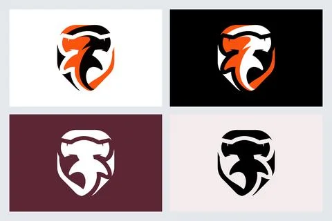 Hammerhead Shark Shield Logo Emblem Set Stock-Illustration