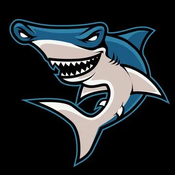 Mascot Icon Illustration Hammerhead Shark Who Ice Hockey Player