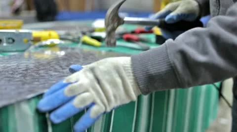 Hammering Metal Stock Footage 12502324