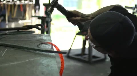 Hammering Metal Stock Footage 12660189